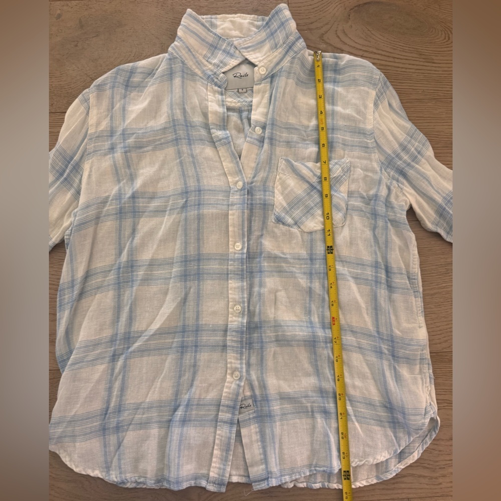 Rails Liam Plaid Chambray Shirt, size S - Picture 8 of 9